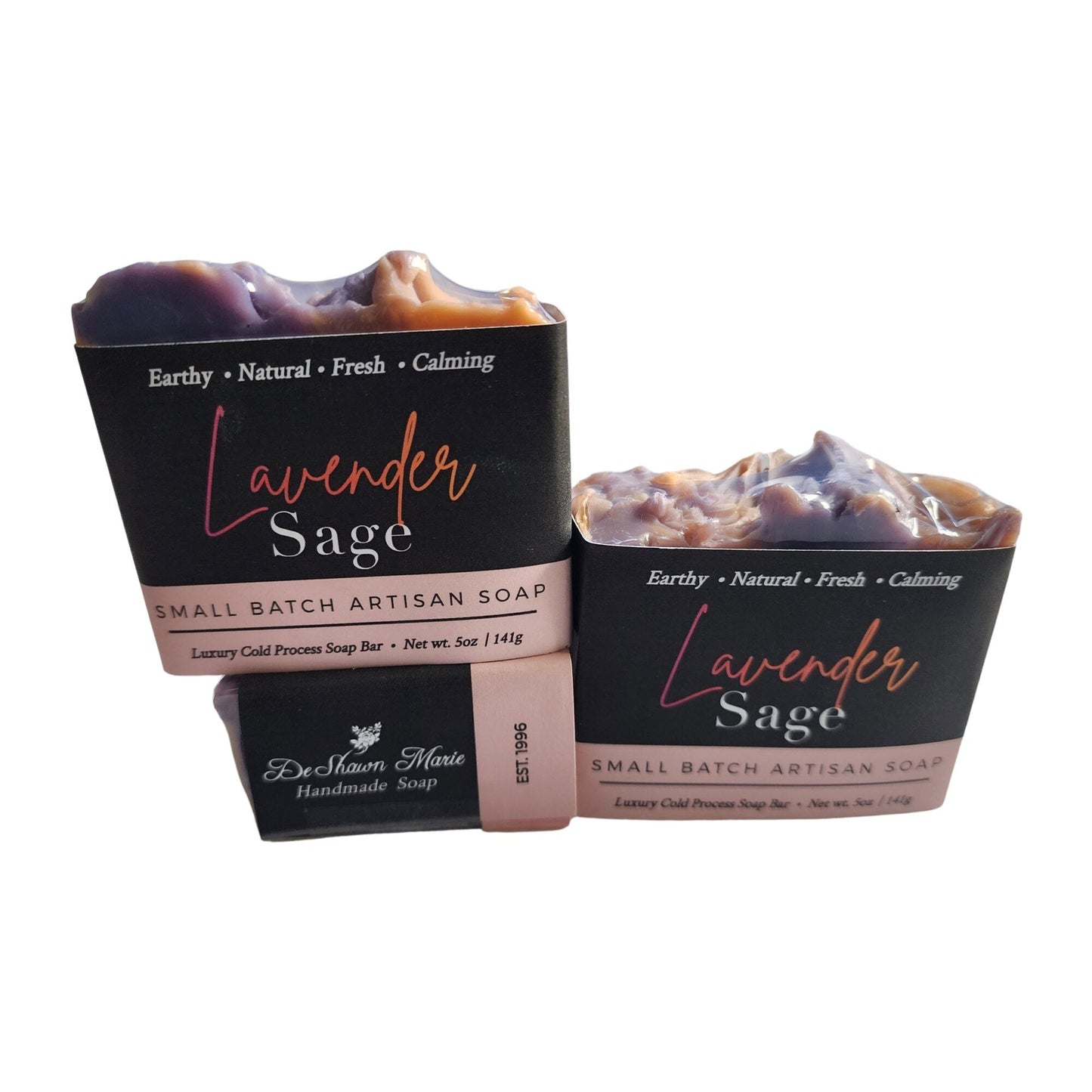 Lavender Sage Soap - Earthy. Floral. Spiritually Uplifting - Fresh, clean aroma of wild sage softened by blooming lavender - Leaves you feeling refreshed, balanced, and renewed