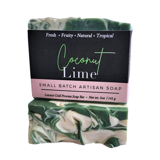 Coconut Lime Soap – A Tropical Escape in Every Lather - with rich coconut milk, creamy coconut oil, and a splash of zesty lime