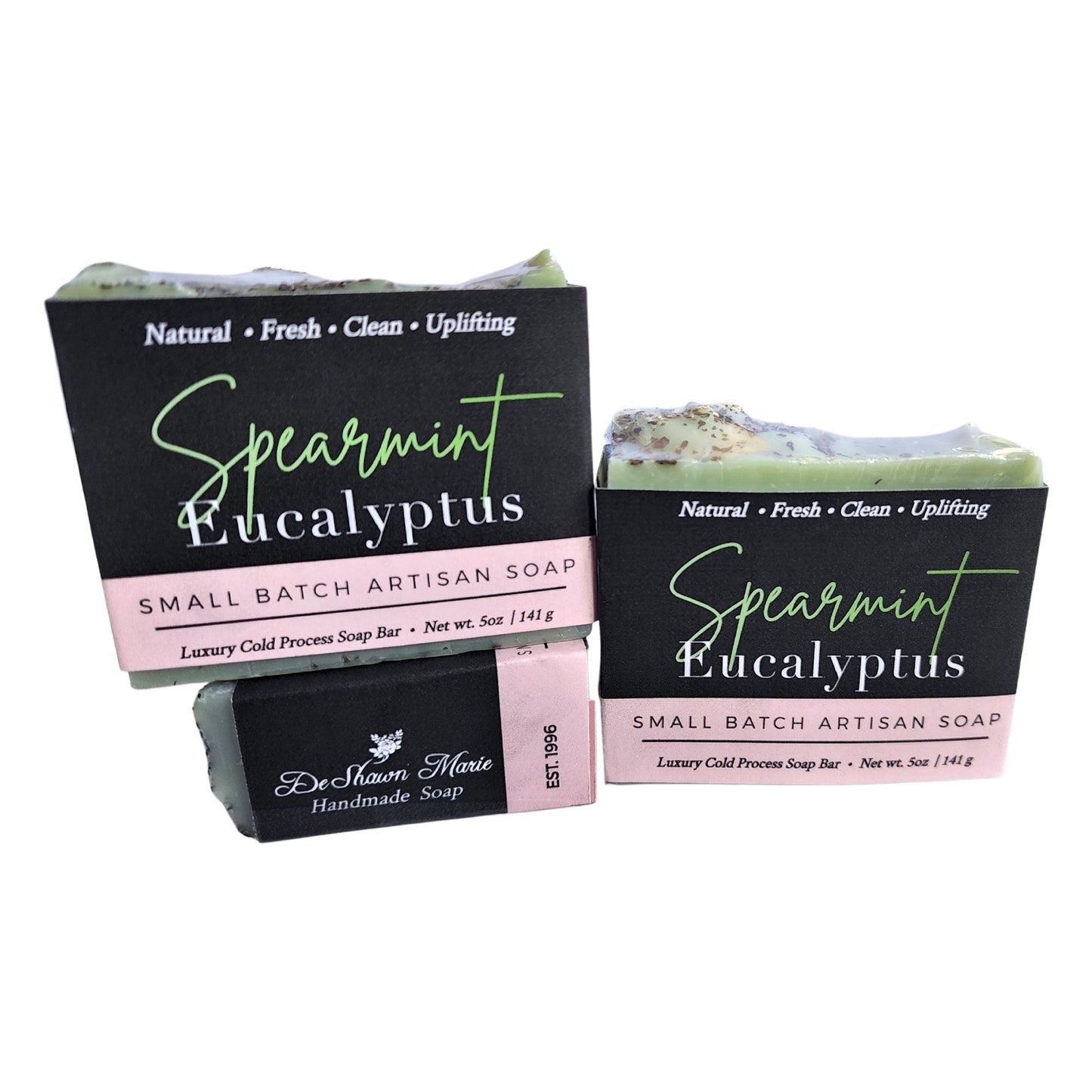 Spearmint Eucalyptus Soap - Energizing. Cooling. Invigorating. -  Pure spearmint & eucalyptus oils for natural aromatherapy - Cooling sensation on skin for a refreshing cleanse