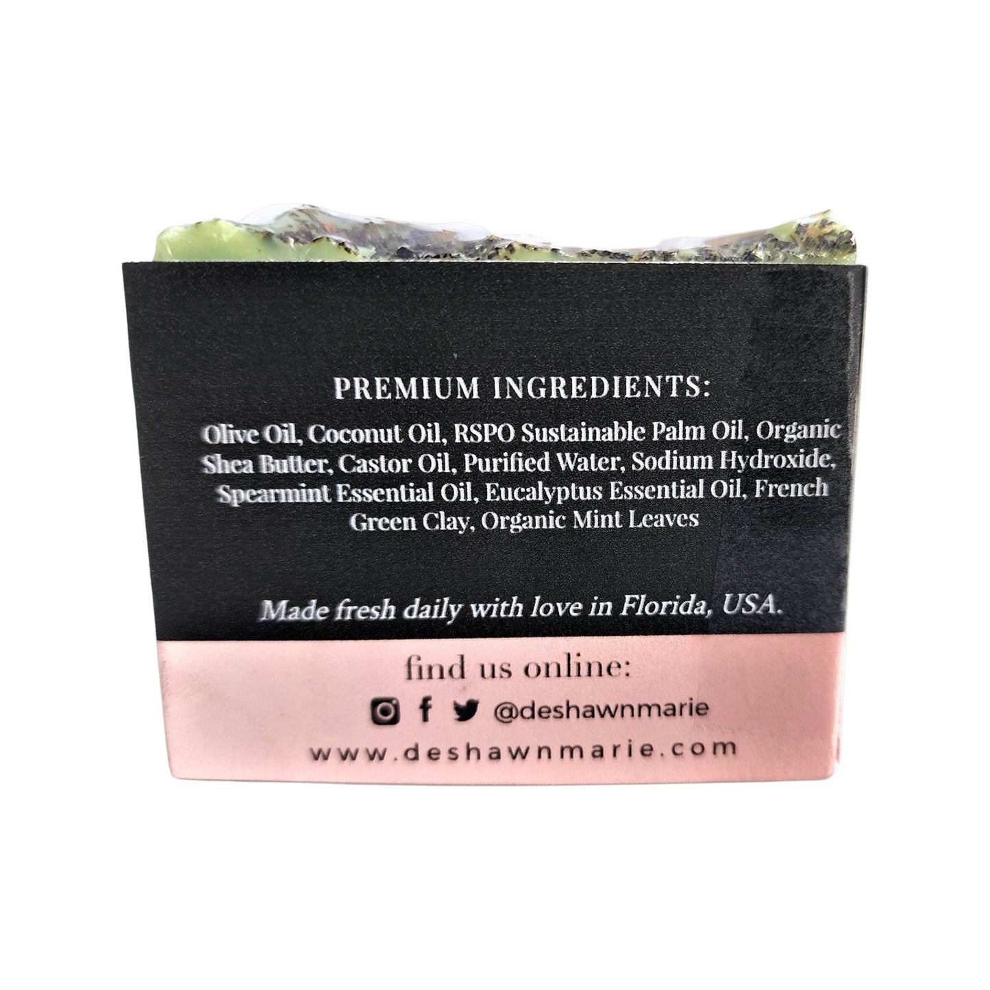 Spearmint Eucalyptus Soap - Energizing. Cooling. Invigorating. -  Pure spearmint & eucalyptus oils for natural aromatherapy - Cooling sensation on skin for a refreshing cleanse