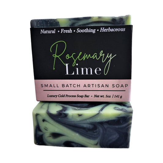 Rosemary Lime Soap - Invigorate your senses and nourish your skin - with French green clay and activated charcoal.