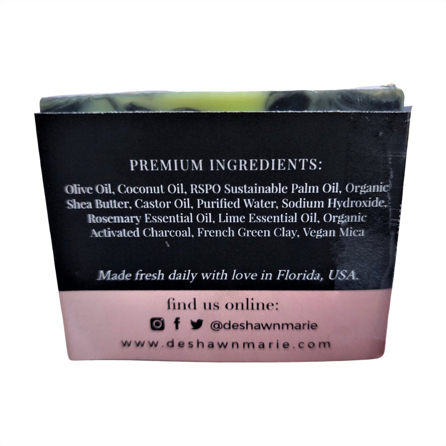 Rosemary Lime Soap - Invigorate your senses and nourish your skin - with French green clay and activated charcoal.