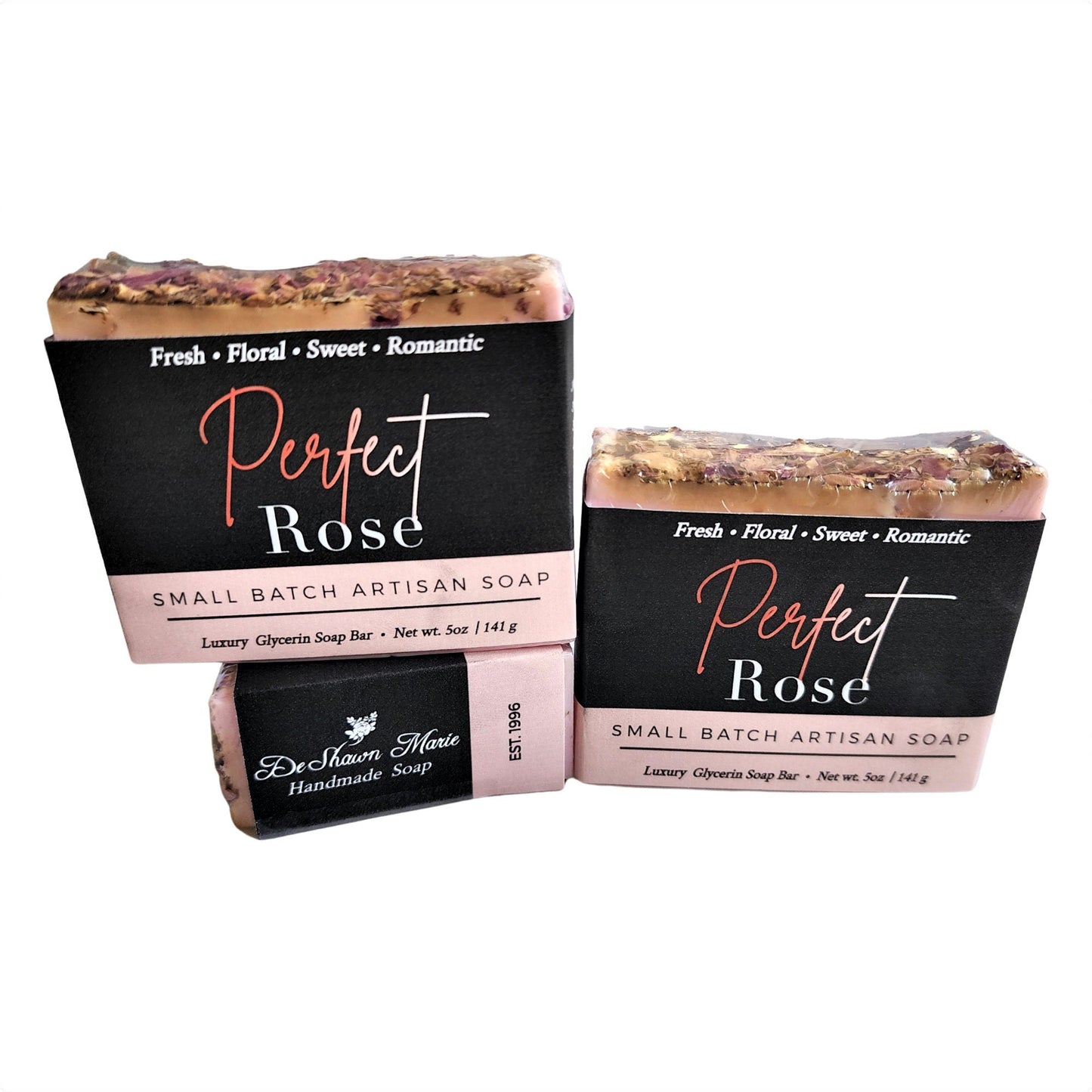 Perfect Rose Soap - elegant, soft, and utterly luxurious. With a classic floral scent that’s true to the bloom.