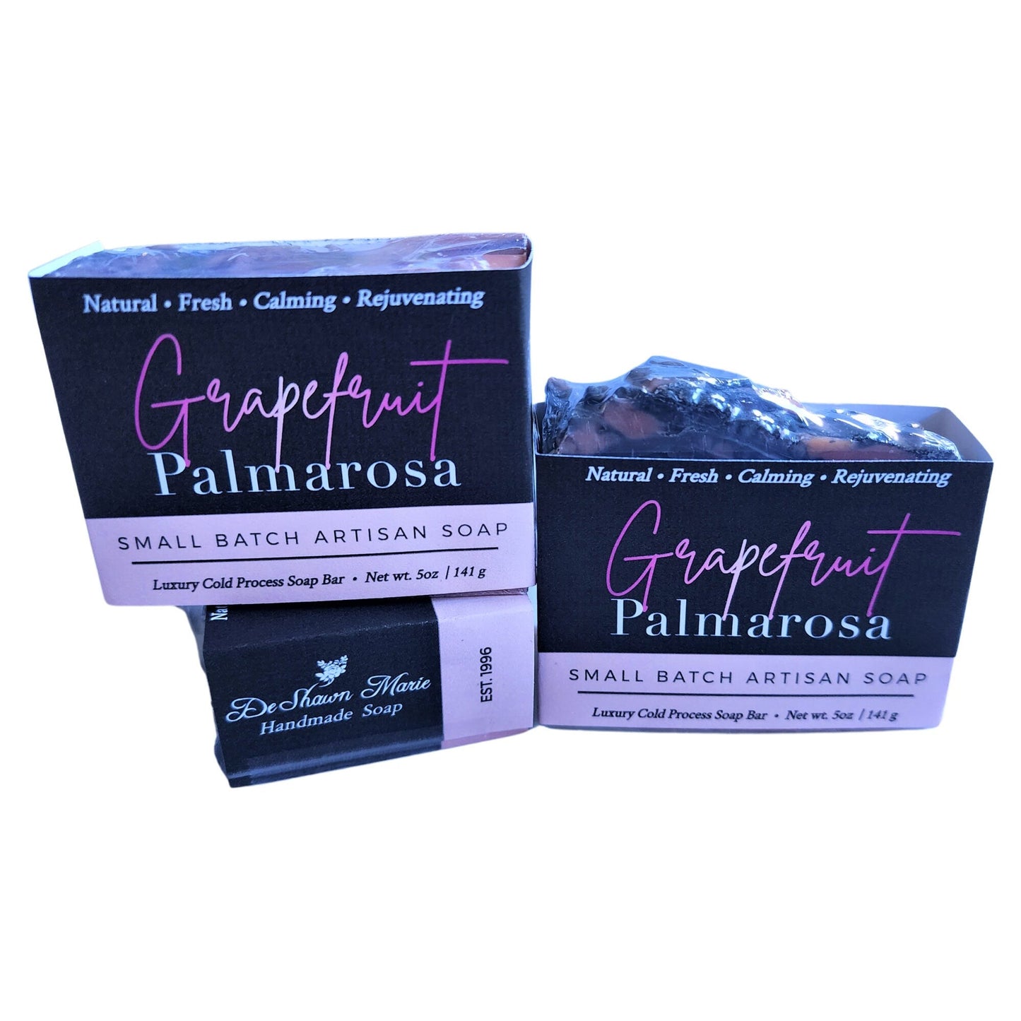 Grapefruit Palmarosa Soap – a luxurious cold-process bar infused with nature’s most powerful purifiers and mood-boosting botanicals.