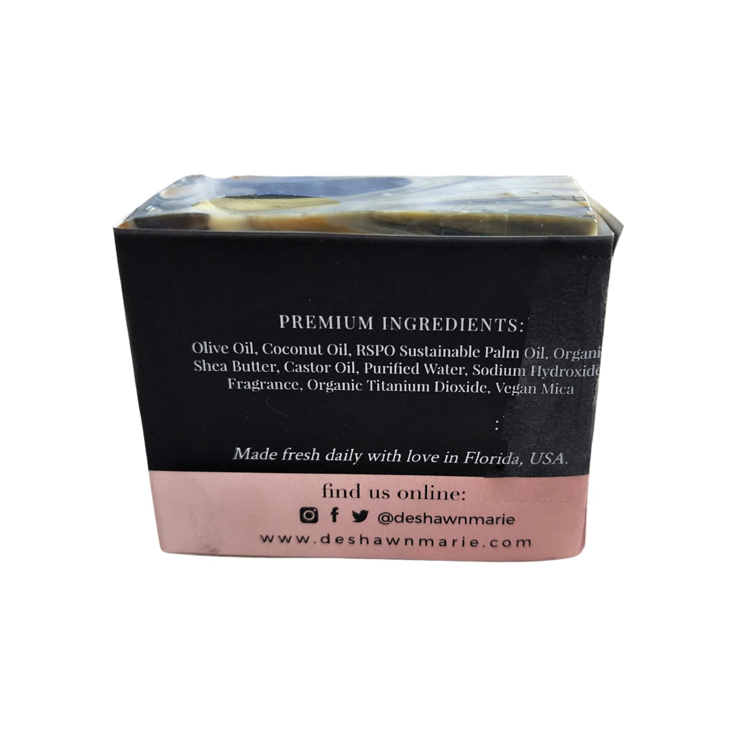 Evening Honeysuckle Soap - captures the soft, floral sweetness of honeysuckle in the evening air. Featuring rich yellow, beachy white, and gunmetal grey swirls.