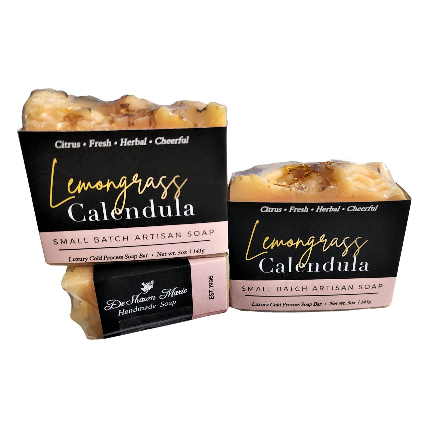 Lemongrass Calendula Soap - Uplifting Bright  Naturally Beautiful - blends zesty lemongrass essential oil with soft, skin-soothing calendula petals.