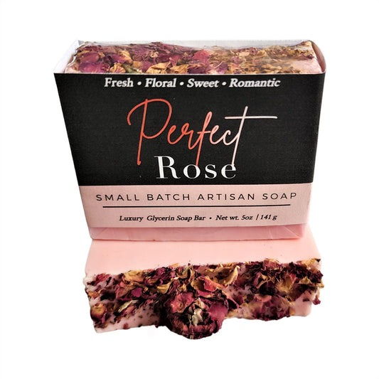 Perfect Rose Soap - elegant, soft, and utterly luxurious. With a classic floral scent that’s true to the bloom.