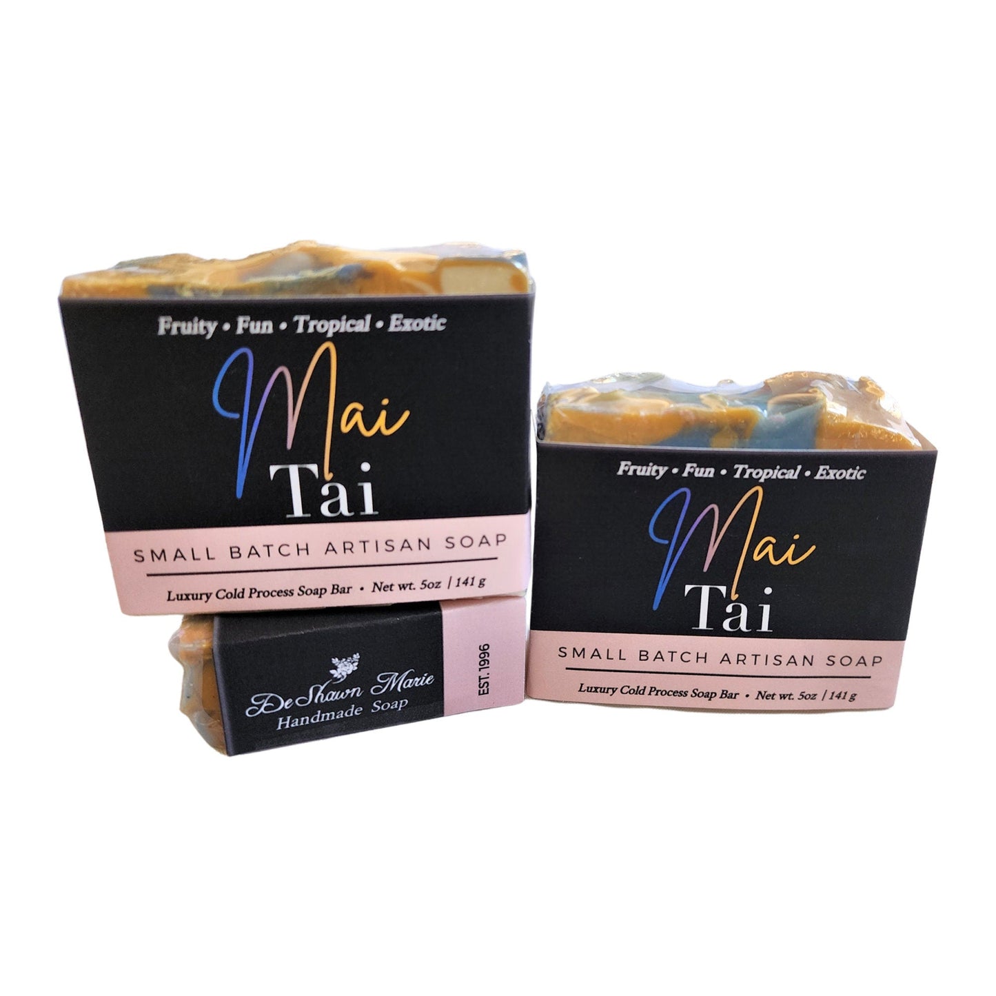 Mai Tai Soap - Tropical. Bright. Island Vibes - Bright, fruity aroma reminiscent of a fresh tropical Mai Tai - Transportive scent that boosts mood and brings beachy bliss.