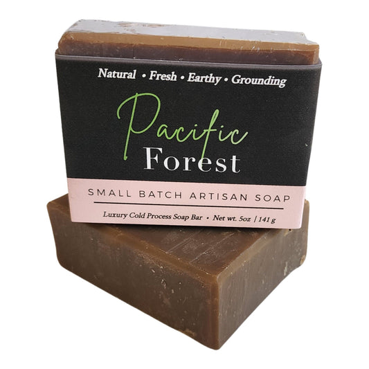 Pacific Forest Soap Bar – Refresh. Breathe. Reconnect - captures the calming stillness of an ancient woodland—the crisp scent of pine, cedar, and fresh earth.