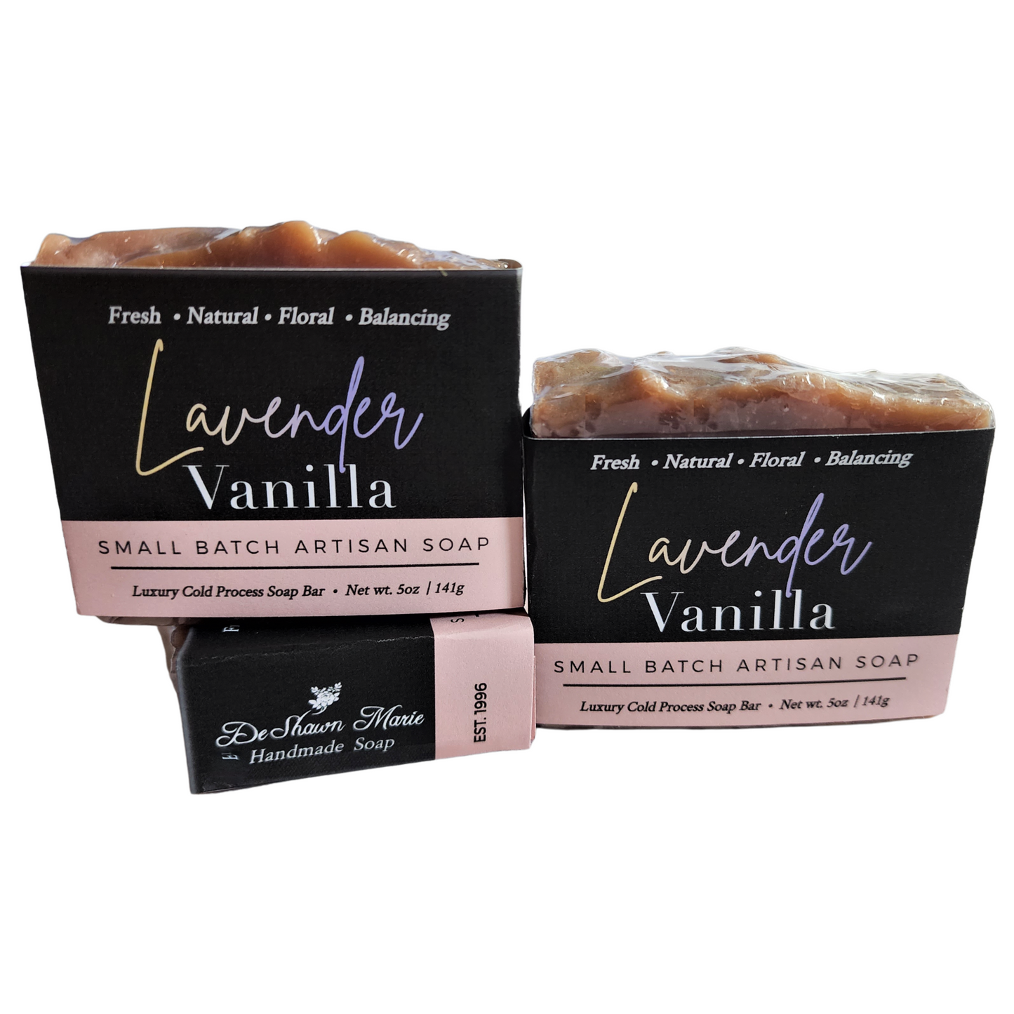 Lavender Vanilla Soap - A timeless blend of earthy French Lavender essential oil and smooth, velvety Vanilla Bean.