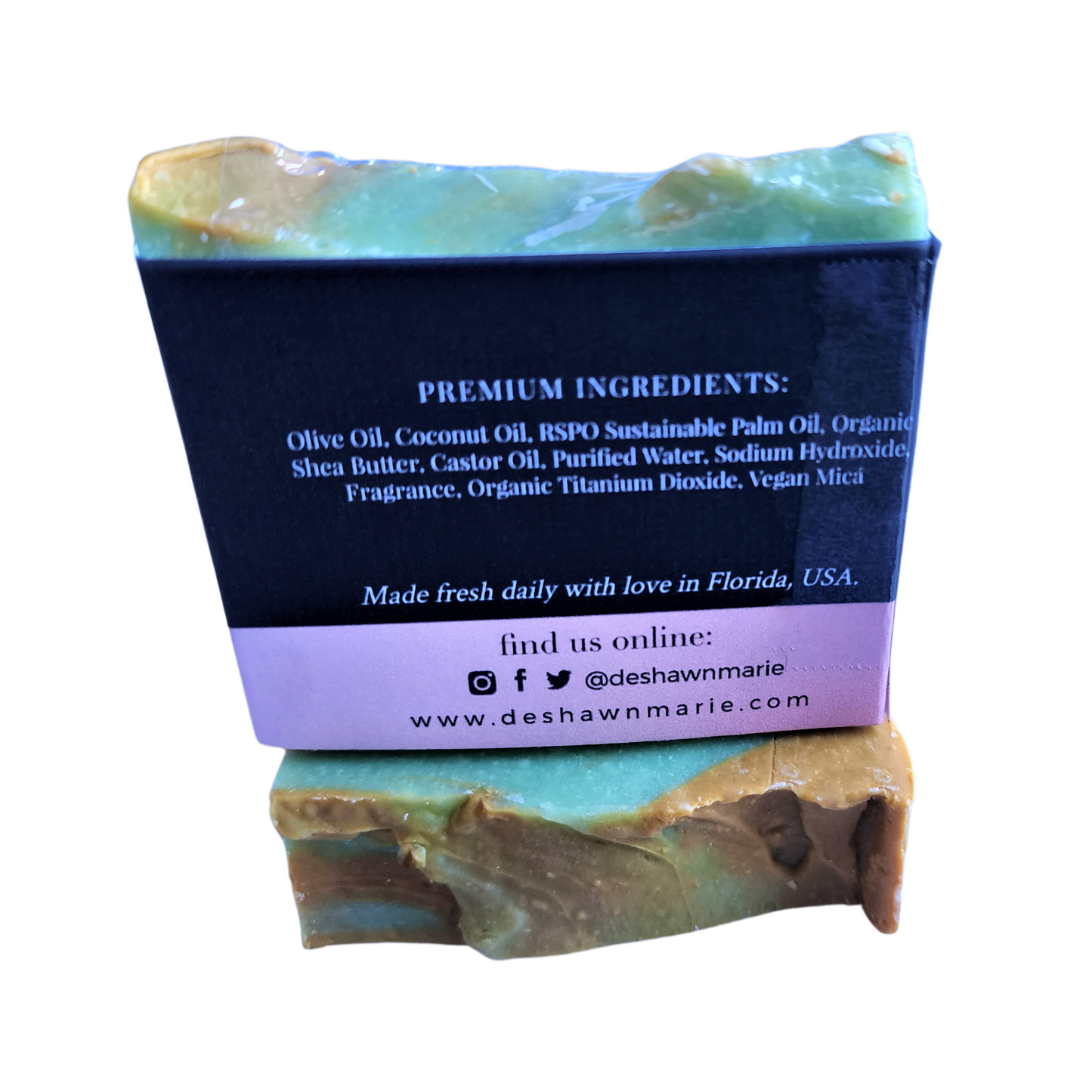 Sunlit Gardenia Soap - Infused with a fresh, floral gardenia scent With swirls of rich green, soft yellow, and creamy white.